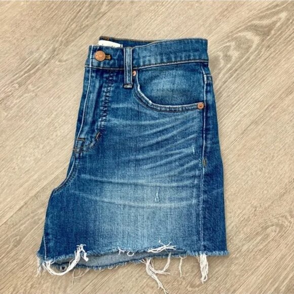 Madewell Cutoff Edition High-Rise Frayed Denim Jean Shorts Glenoaks Wash - Picture 4 of 10